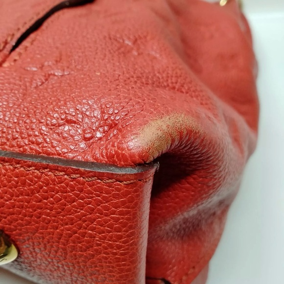 💎✨ Rare LV  ✨💎 TERRE METIS EMPREINTE LEATHER TOTE RARE CROSSBODY Red - Picture 5 of 14